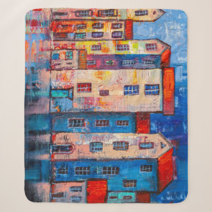 Farbige Straßenpanorama-Impressionist-Kunst Sherpadecke