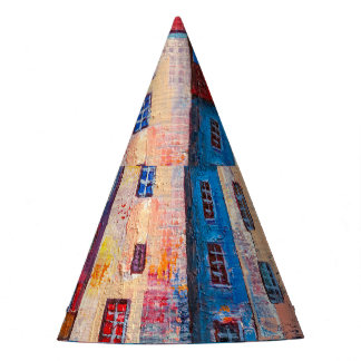 Farbige Straßenpanorama-Impressionistenkunst Partyhütchen
