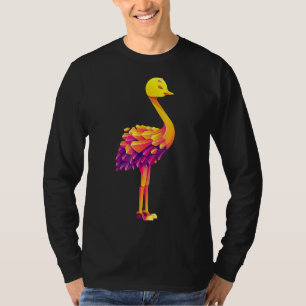 Farbige Straußengestaltung unterstützt Tierrechte T-Shirt