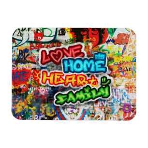 Farbige Streetart-Graffiti-Liebesheim-Herz Magnet