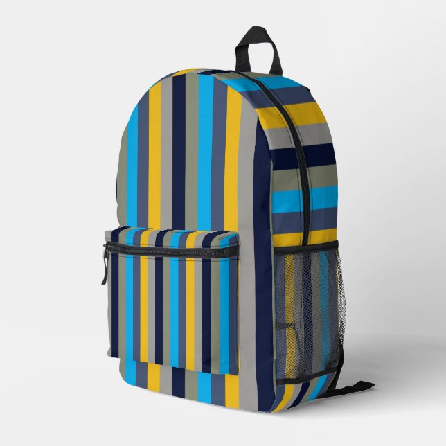 Farbige Streifen Bedruckter Rucksack (Rückseitige Ecke Rechts)