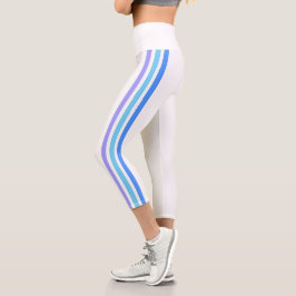 Farbige Streifen Capri Leggings
