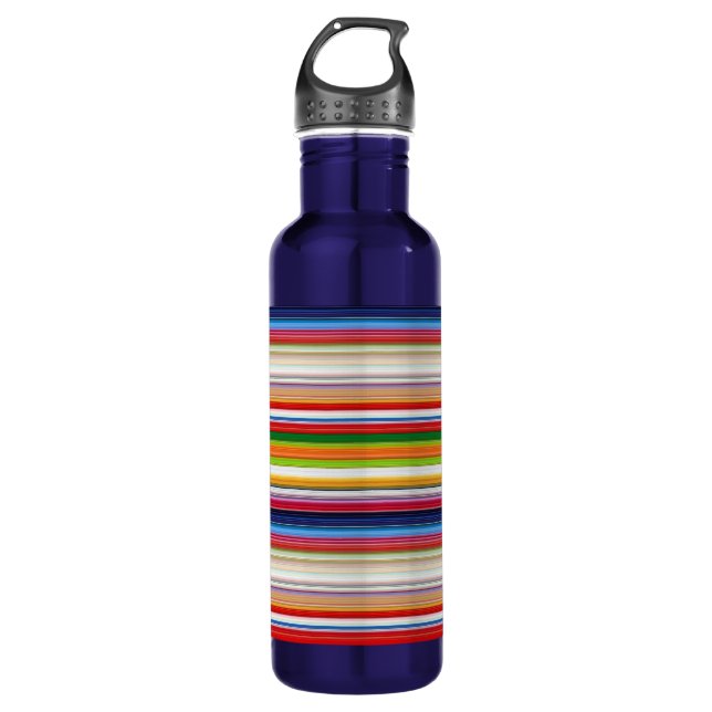 Farbige Streifen Edelstahlflasche (Vorderseite)