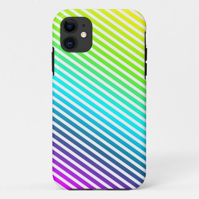 Farbige Streifen - gelb-grün-blau violett Case-Mate iPhone Hülle (Rückseite)