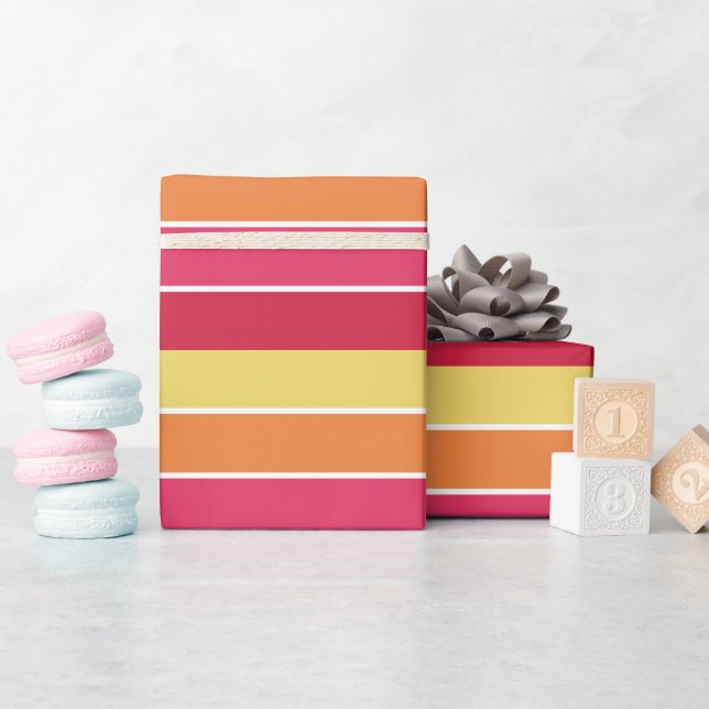 Farbige Streifen Geschenkpapier (Babyparty)