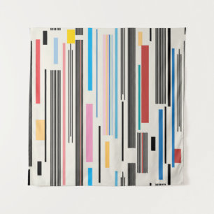 Farbige Streifen: Grafikmuster Mix Wandteppich