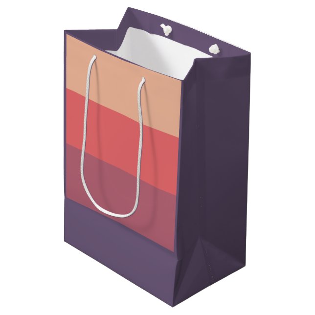 Farbige Streifen - Mittlere Geschenktüte (Vorderseite Schrägansicht)