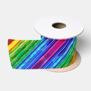 Farbige Streifen Moderne Künstlerische Regenbogenf Satinband