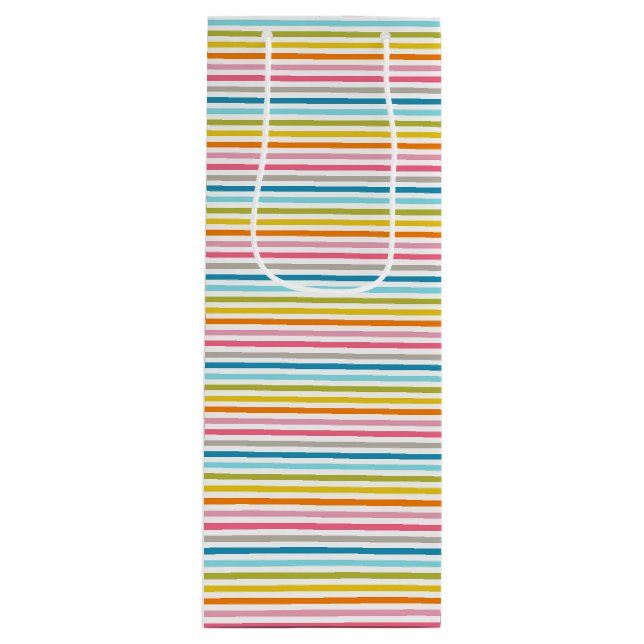 Farbige Streifen Muster-93861 Geschenktüte Für Weinflaschen (Vorderseite)