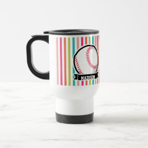 Farbige Streifen; Personalisiertes Softball Reisebecher