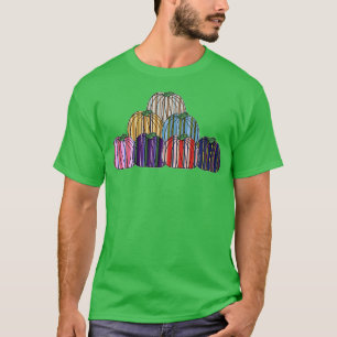 Farbige Streifen Pumpkin Pile T-Shirt