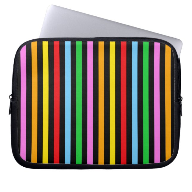 Farbige Streifen, Regenbogenstreifen, Streifenmust Laptopschutzhülle (Vorderseite)