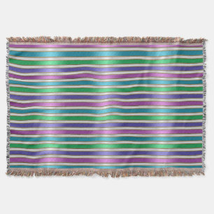Farbige Streifen Ribbon Pink Blau Aquamarin Lila Decke