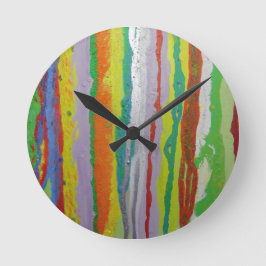 Farbige Streifen Runde Wanduhr