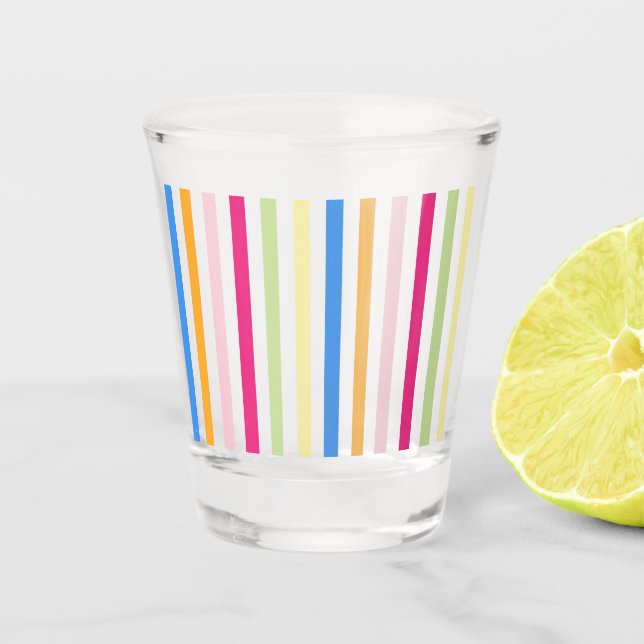 Farbige Streifen Schnapsglas (Vorderseite)