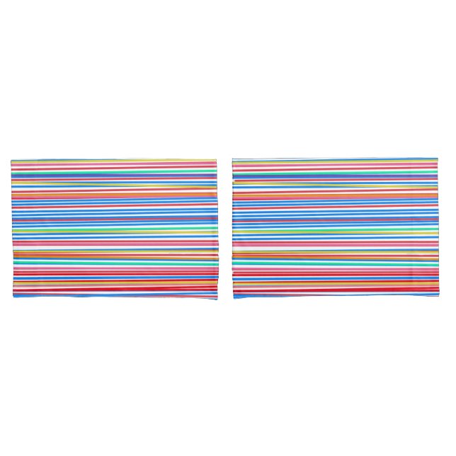 Farbige Streifen Solid Blue Rückseite Kissenbezug (Vorderseite-Set)