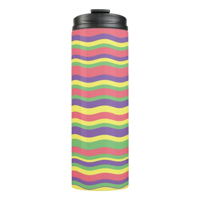 Farbige Streifen Thermosbecher (Vorderseite)