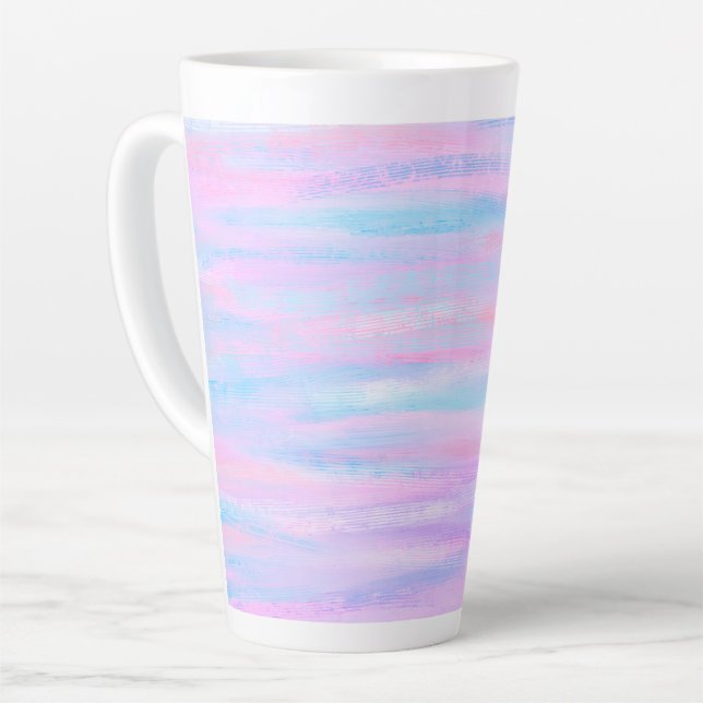 Farbige Streifen Türkis Pink Lila Milchtasse (Linke Ecke)