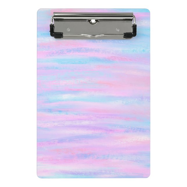Farbige Streifen Türkis Pink Lila Mini Klemmbrett (Vorderseite)