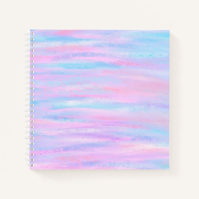 Farbige Streifen Türkis Pink Lila Notizbuch (Vorderseite)
