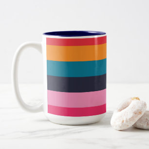 Farbige Streifen Zweifarbige Tasse