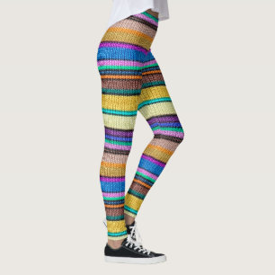 Farbige Strick Streifen nahtloses Muster 1 Leggings