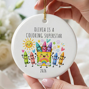 Farbige Superstar-Personalisierung-Ornament Keramik Ornament