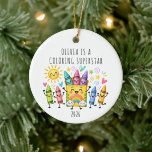 Farbige Superstar-Personalisierung-Ornament Keramik Ornament