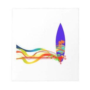 Farbige Surfboard Notizblock
