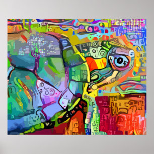 FARBIGE SURREALE SCHILDKRÖTEN-ABSTRACT-ART POSTER