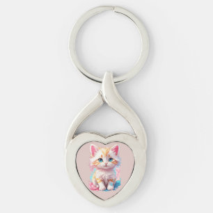 Farbige süße Kawaii-Kätzchen Schlüsselanhänger