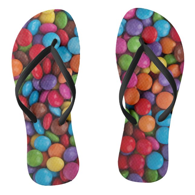 Farbige Süßigkeiten, Süßigkeiten, Süßigkeiten, Leb Flip Flops (Fußbett)