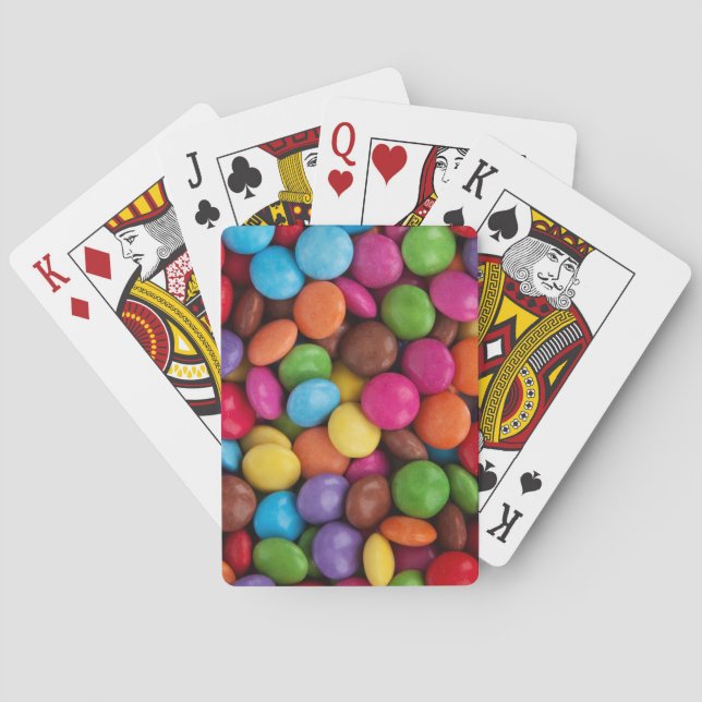 Farbige Süßigkeiten, Süßigkeiten, Süßigkeiten, Leb Spielkarten (Rückseite)