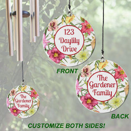 Farbige Taglilien Blumendesign Personalisiert Windspiel