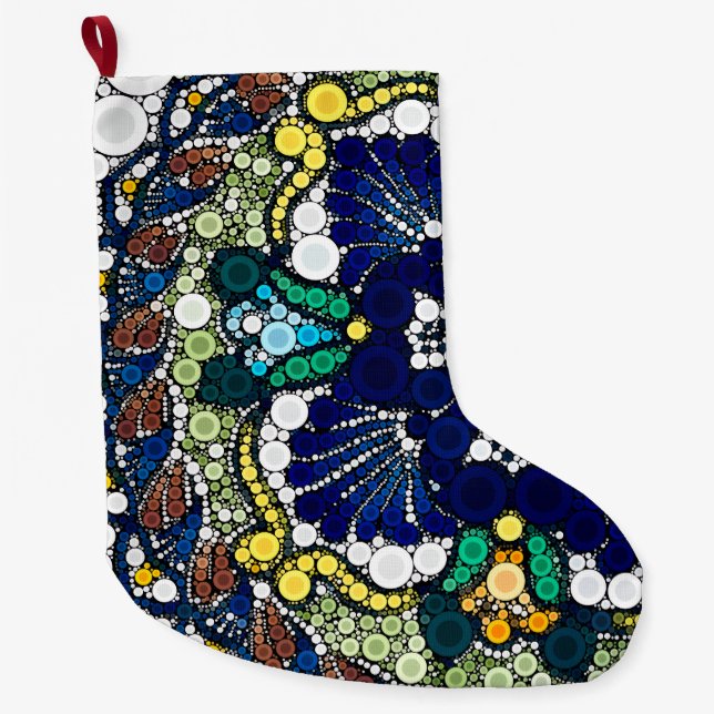 farbige Talavera-Kamik mexicanisch blau Foto-Kunst Großer Weihnachtsstrumpf (Vorderseite)