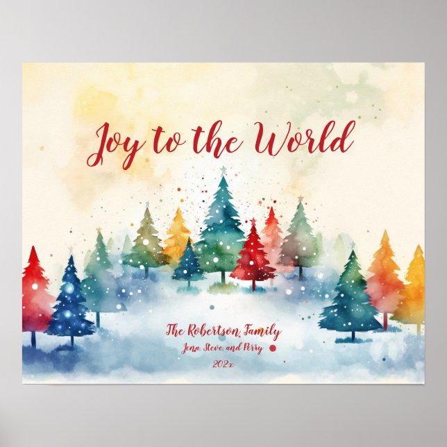 Farbige Tannen Weihnachtsposter Poster (Vorne)