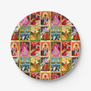 Farbige Tarot-Kartendarstellung Pappteller