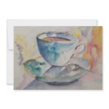 Farbige Tasse mit Untertasse