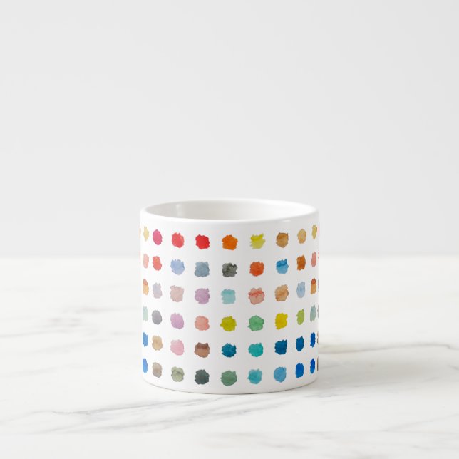 Farbige Tasse - mittlere Punkte, spielerisch und N (Vorderseite)