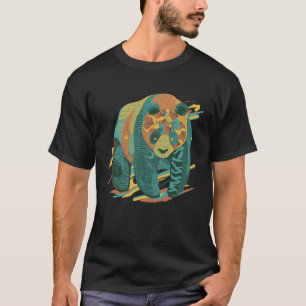 Farbige Tattooed Panda Bär Asiatischer Tierpanda T-Shirt