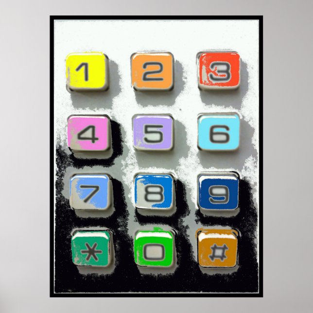 farbige Telefontasten Poster (Vorne)