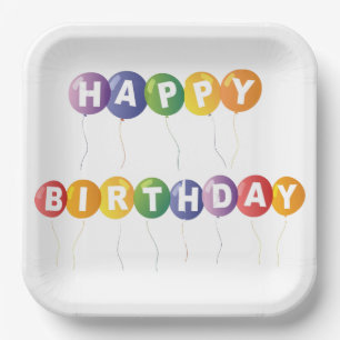 Farbige Teller zum Geburtstag