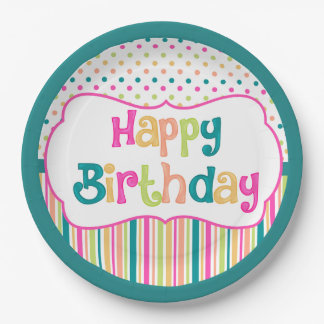 Farbige Teller zum Geburtstag