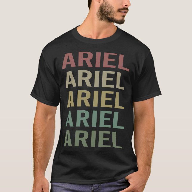 Farbige Textkunst - Name Ariel T-Shirt (Vorderseite)
