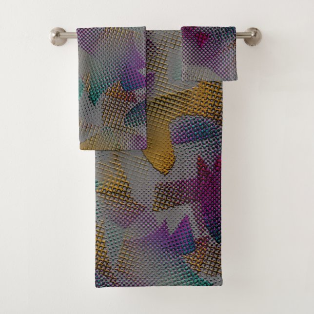 Farbige Textur mit kleinen chaotischen geometrisch Badhandtuch Set (Insitu)