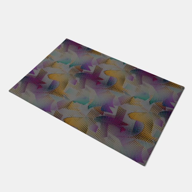 Farbige Textur mit kleinen chaotischen geometrisch Fußmatte (Schrägansicht)