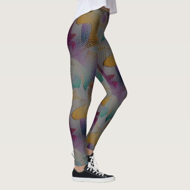 Farbige Textur mit kleinen chaotischen geometrisch Leggings (Rechts)