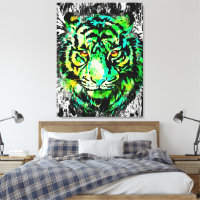 Farbige Tiger Canvas | Tiger Art