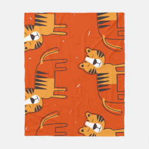 Farbige Tiger Handgezeichnete Dekoration Fleecedecke