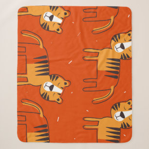 Farbige Tiger Handgezeichnete Dekoration Sherpadecke
